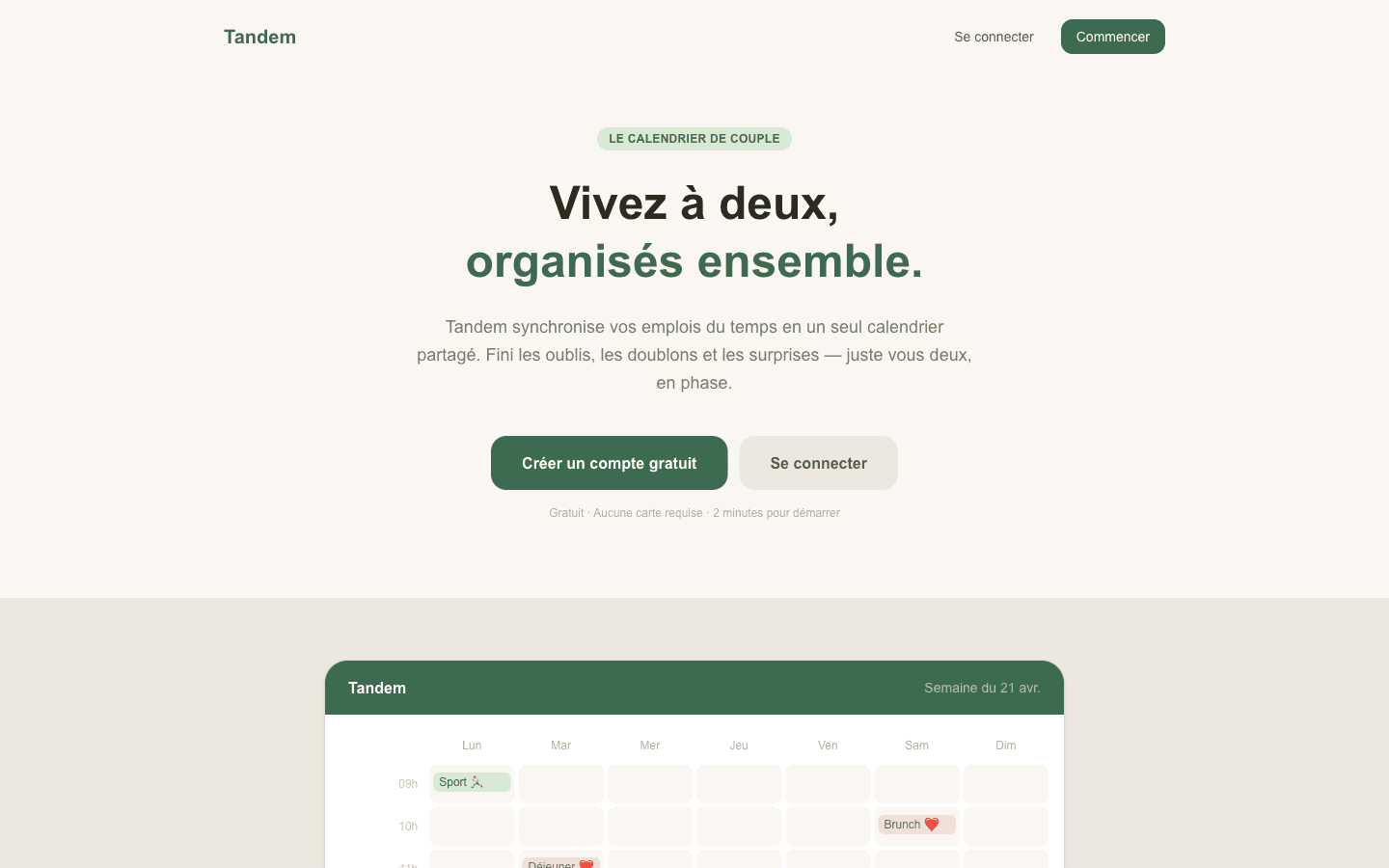 Tandem - capture d'écran